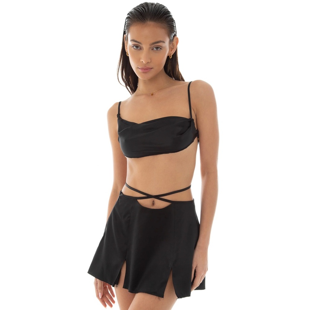 Are you Am I Mini silk skirt